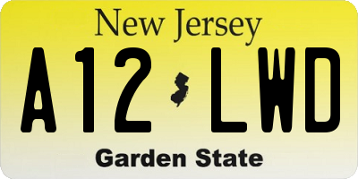 NJ license plate A12LWD
