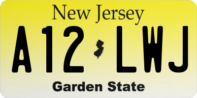 NJ license plate A12LWJ