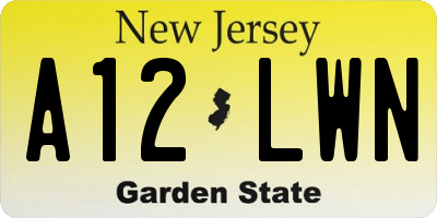 NJ license plate A12LWN