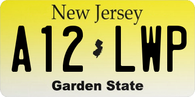NJ license plate A12LWP