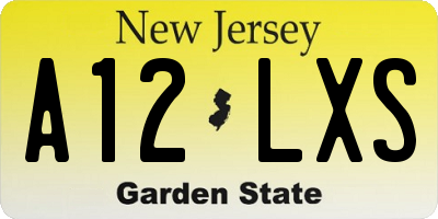 NJ license plate A12LXS