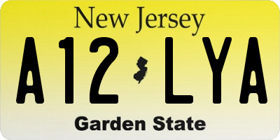 NJ license plate A12LYA