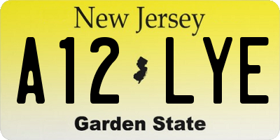 NJ license plate A12LYE