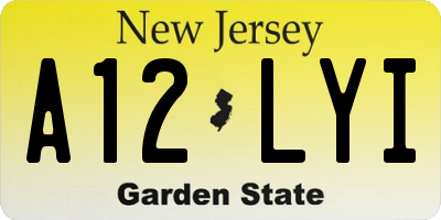 NJ license plate A12LYI