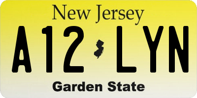 NJ license plate A12LYN