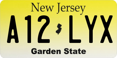 NJ license plate A12LYX