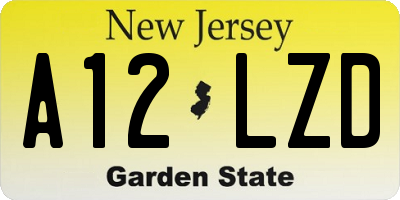 NJ license plate A12LZD