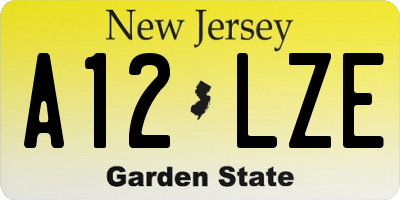 NJ license plate A12LZE