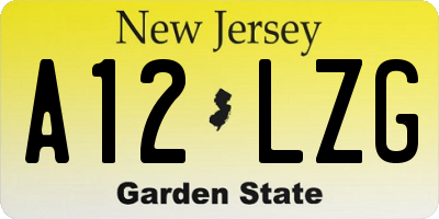 NJ license plate A12LZG