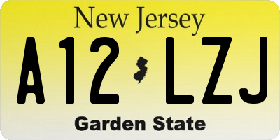 NJ license plate A12LZJ