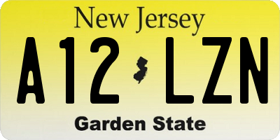 NJ license plate A12LZN