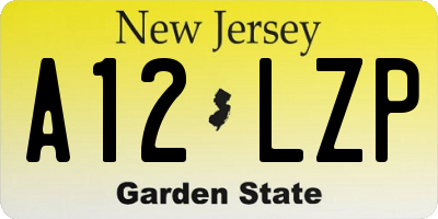 NJ license plate A12LZP