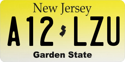 NJ license plate A12LZU