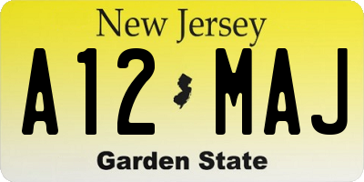 NJ license plate A12MAJ