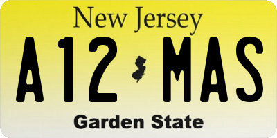 NJ license plate A12MAS