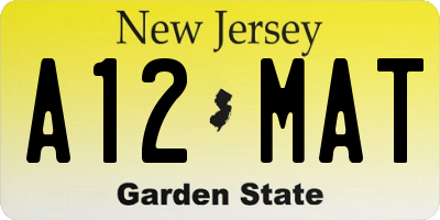 NJ license plate A12MAT
