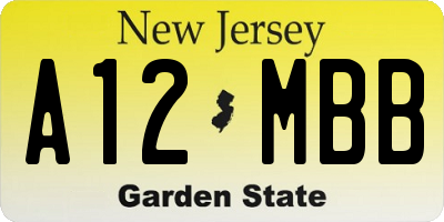 NJ license plate A12MBB