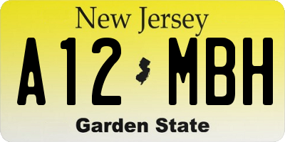 NJ license plate A12MBH