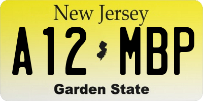 NJ license plate A12MBP