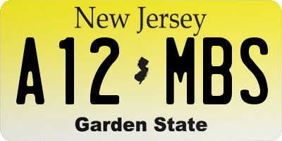 NJ license plate A12MBS