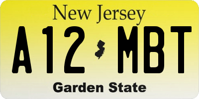 NJ license plate A12MBT