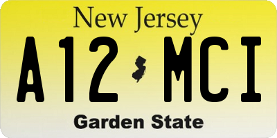 NJ license plate A12MCI