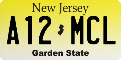 NJ license plate A12MCL