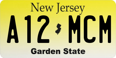 NJ license plate A12MCM
