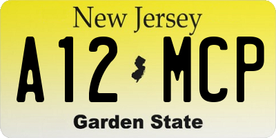 NJ license plate A12MCP