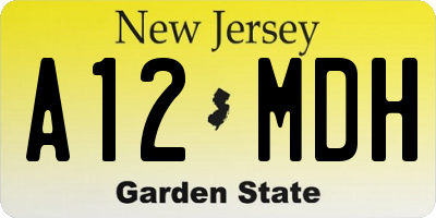 NJ license plate A12MDH