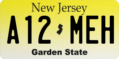 NJ license plate A12MEH