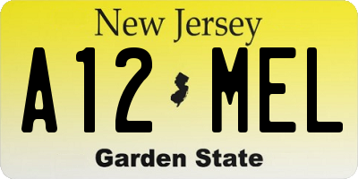NJ license plate A12MEL