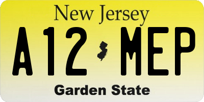 NJ license plate A12MEP