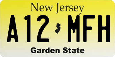 NJ license plate A12MFH