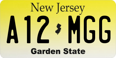 NJ license plate A12MGG