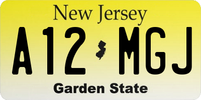 NJ license plate A12MGJ