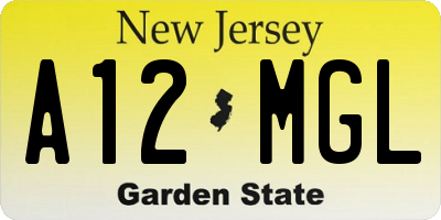 NJ license plate A12MGL