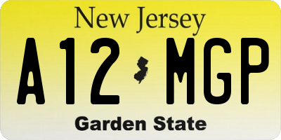 NJ license plate A12MGP