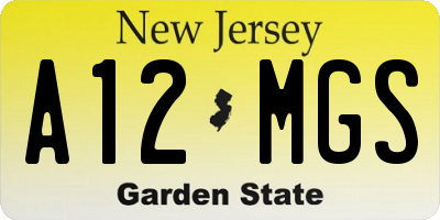 NJ license plate A12MGS