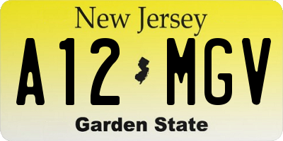 NJ license plate A12MGV
