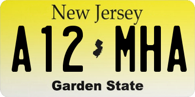 NJ license plate A12MHA