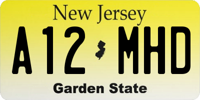 NJ license plate A12MHD