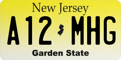 NJ license plate A12MHG