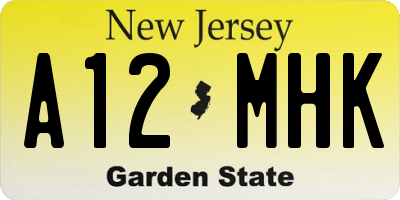 NJ license plate A12MHK