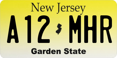 NJ license plate A12MHR