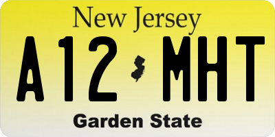 NJ license plate A12MHT