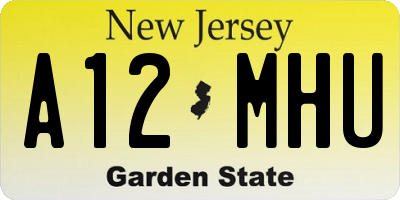 NJ license plate A12MHU