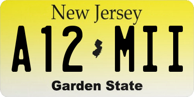 NJ license plate A12MII