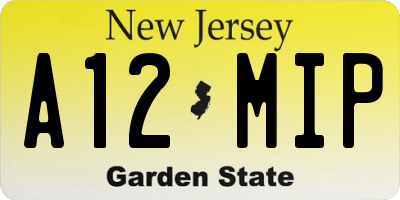 NJ license plate A12MIP
