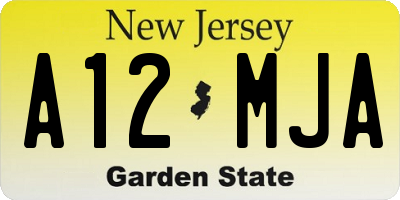 NJ license plate A12MJA